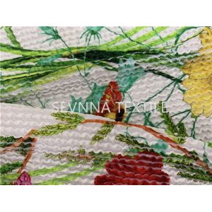 Spandex Nylon Recycled Swimwear Fabric Customized Printing Weft Knitted