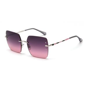 UV400 Gradient Rimless Sunglasses Fashion Rivets Square Polarized Sunglasses