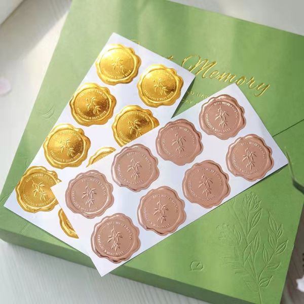 Rose Gold Round Self Adhesive Labels Round Logo Waterproof