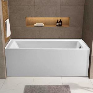 Custom Square Acrylic Freestanding Soaking Bathtub With Armrest