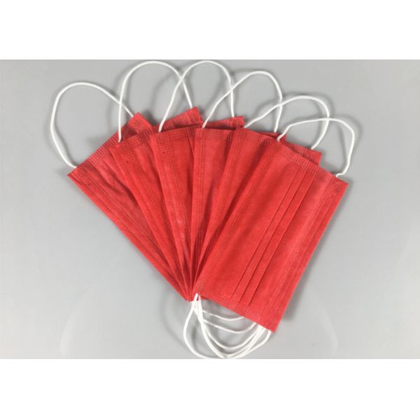Buy Anti Spray 3 Ply Red OEM Disposable Earloop Mask at wholesale prices