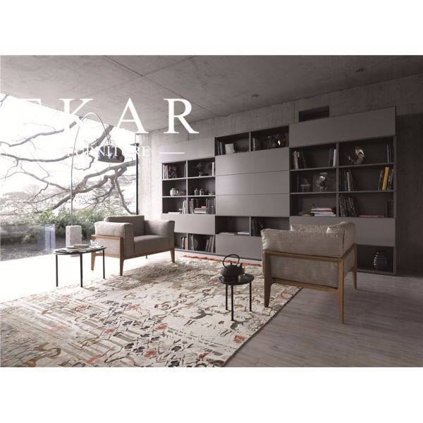 Italian Solid Wood Red Genuine Leather Sofa Set