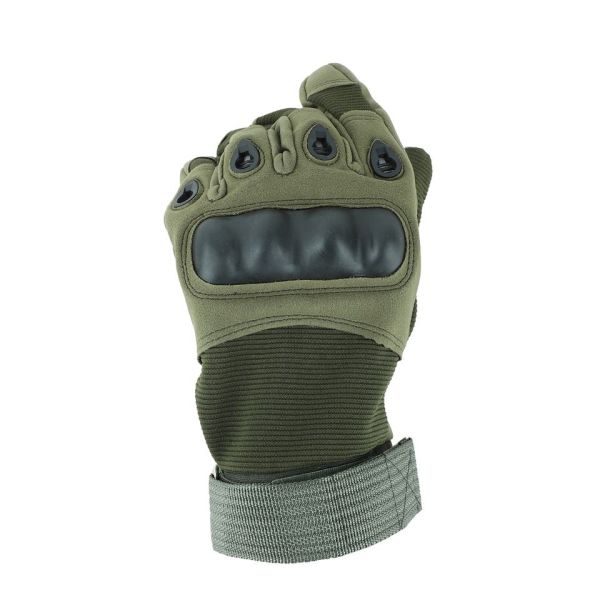 Hook and Loop Wrist Style Hard-Knuckled Microfiber Leather Hand Gloves for Protection