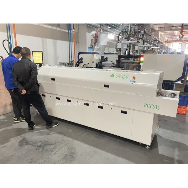 CHM-PC6635 Rail + PC Control Lead-free Reflow Oven 2200*350mm 6 temp Zones Soldering Machine