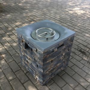 Brazier Outdoor Garden Propane Gas Fire Pit Slate Rock Liquefied Petroleum