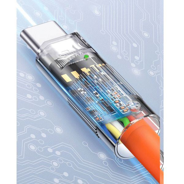 1m Durable Silicone Charging Cable with Zinc Alloy Connectors in Orange/Blue/White/Green CC60W / CL27W 480Mbps Cable