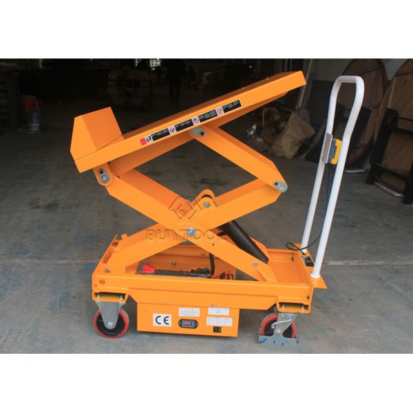Alloy Steel Q345B 45 Degree Semi - Electric Mobile Scissor Lift Table With Tilt