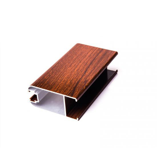Buy Heat Transfer Glossy Wood Surface Aluminium Door Profiles at wholesale prices
