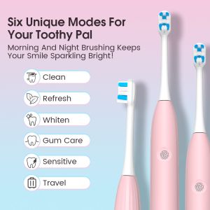Soft Bristle Electric Toothbrush ABS Plastic Rechargeable IPX7 Waterproof Travel
