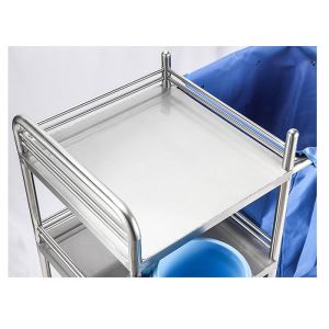 Three Shelf SS Medical Trolley , Hospital Linen Trolley Stainless Steel