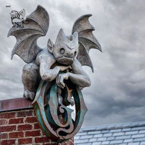 Bronze Gargoyle Statue Sculpture Metal Monster Sculptures Medieval Buildings