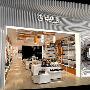 ODM Electroplates Retail Shoe Display Racks Store Wall Shelf