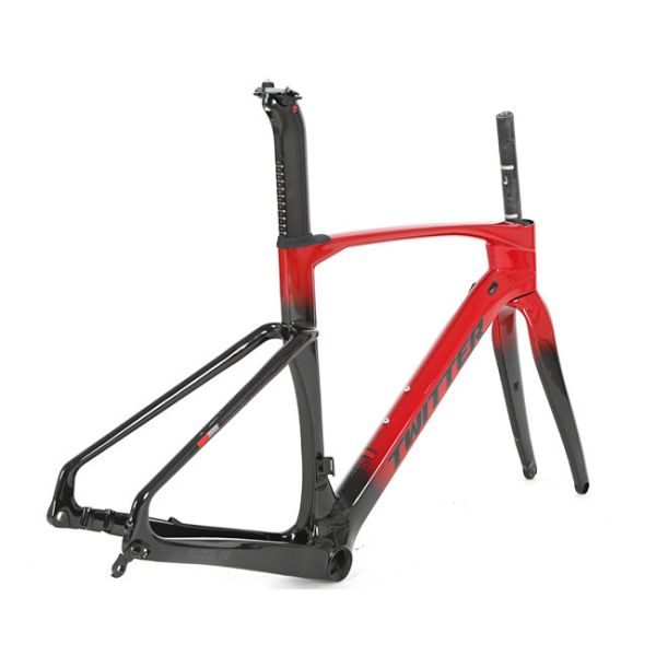 45cm Carbon Road Bike Frame , Hybrid Bike Frameset For 700x40C Tyre