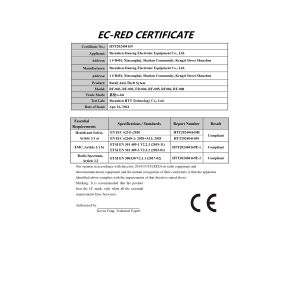 Shenzhen Jianeng Electronic Equipment Co., Ltd. Certifications