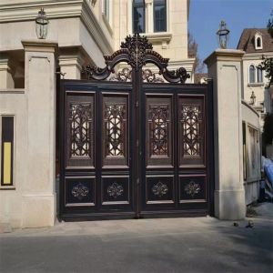 In Swing Aluminum Wrought Iron Rawt Iron Gates Sliding Door ODM