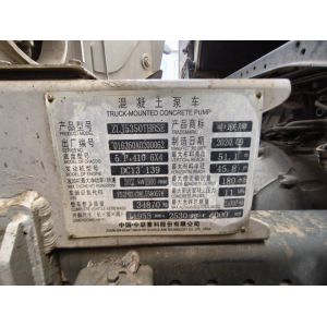 2020 Zoomlion 52M Concrete Pump Truck with 180 m³/h Pumping Capacity and 13.8