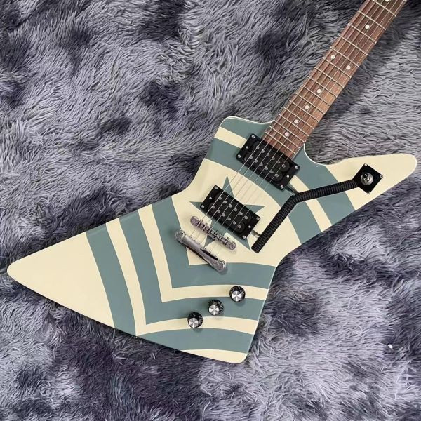 Custom Grand Explorer Electric Guitar Jason Hook Sherman Guitar Alternate Finish Black with Military Green, Very Rare