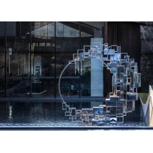 China Garden Landscape Contemporary Abstract Sculpture Stainless Steel Handmade on sale