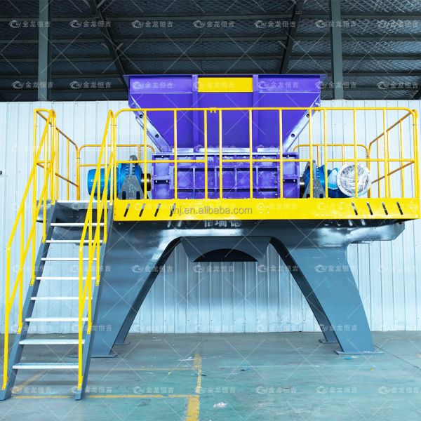 Heavy-Duty Double Shaft Shredder with 500×480 mm Feed Inlet 200 mm Blade Diameter and 2800×1300×1850 mm Dimensions for Industrial Recycling