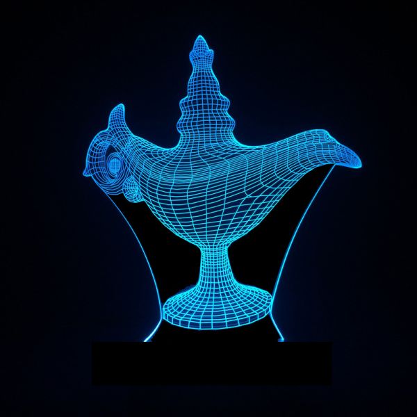Custom OEM Creative Arabian magic lamp 3D stereoscopic night light LED decorative table night light 