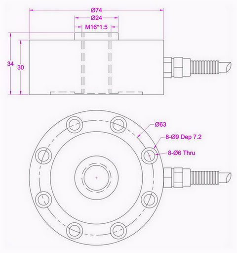 pancake load cell 1000N 2000N 3000N 5000N
