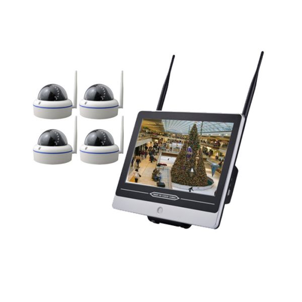 Metal Dome 4 Camera Security System With Dvr 12.5 Inch LCD Remote Viewing Real