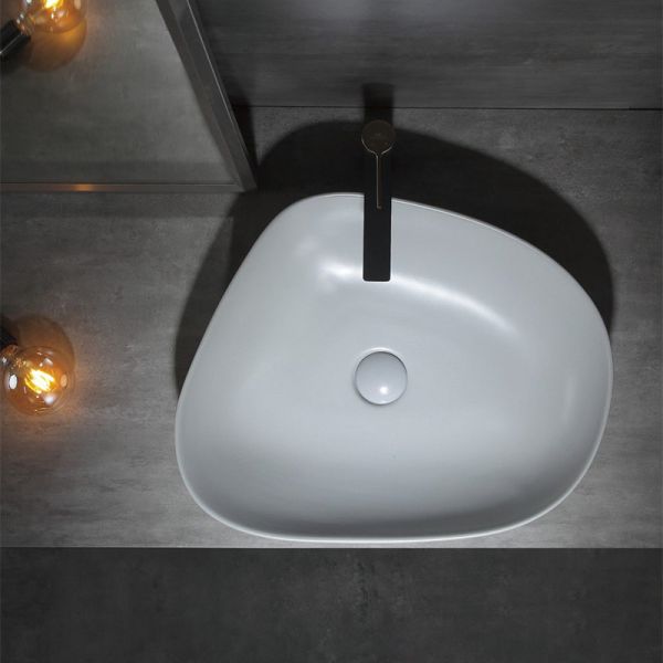 Buy 580*470*140mm Irregularity Sanitary Ware Basin With Base Stand at wholesale prices