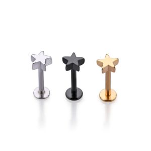 Wholesale body piercing jewelry frog shape labret ring lip stud