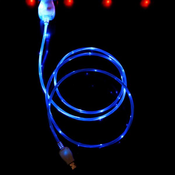 Type c iPhone lighting micro usb LED light shining bright night light USB cable