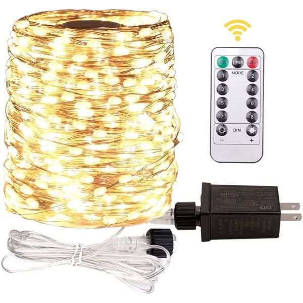 120V LED Fairy String Lights Long Plug In String Lights Remote Control For