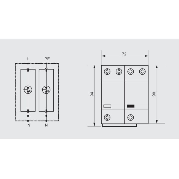 25 KA Single Phase Type 1 Surge Protection Device 1+1 Class I For TT TN-S