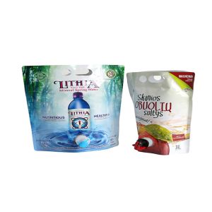 1.5L 2L 3L 5L 10L Aluminum Foil Wine Stand Up Juice Pouches With Butterfly Valve