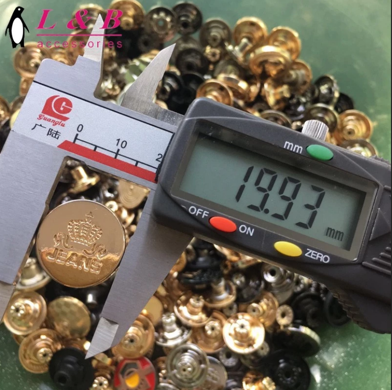 wholesale Zinc Alloy Screw Jean Button Custom brand logo metal button