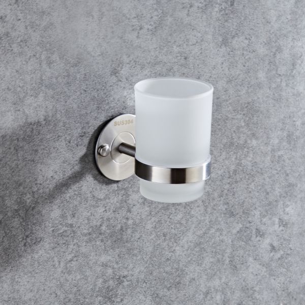 Tumbler holder 83503-Round&Stainless steel 304&Brush,glass &Bathroom Accessories