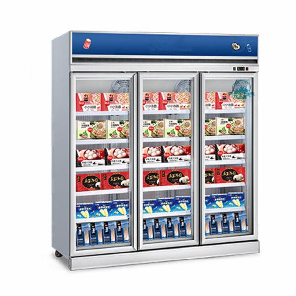 Buy Convenience Store Upright Glass Door Freezer Fridge Refrigeration Equipment at wholesale prices
