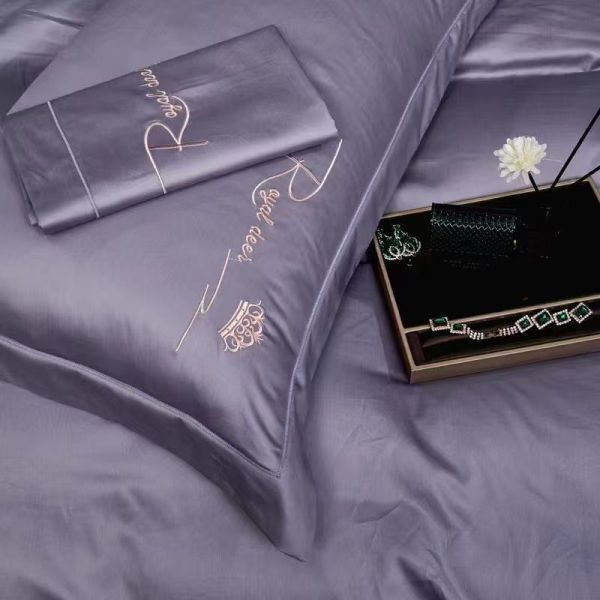 100S Egptian Cotton Embroidery Duvet Cover Bedding Set Home Textile Product Customized Size