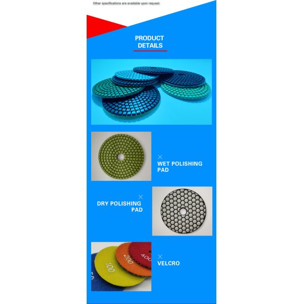 OEM Support 125mm Resin Bond Diamond Flexible Dry Polishing Pad for Granite Marble