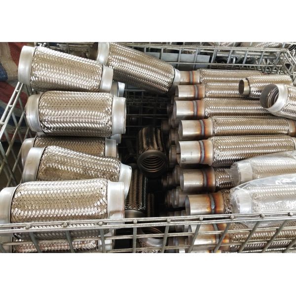 Buy 1.75" X 6" X 10" Ss201 Flexible Exhaust Pipe Connector With Wire Braide And Welded Nipple at wholesale prices