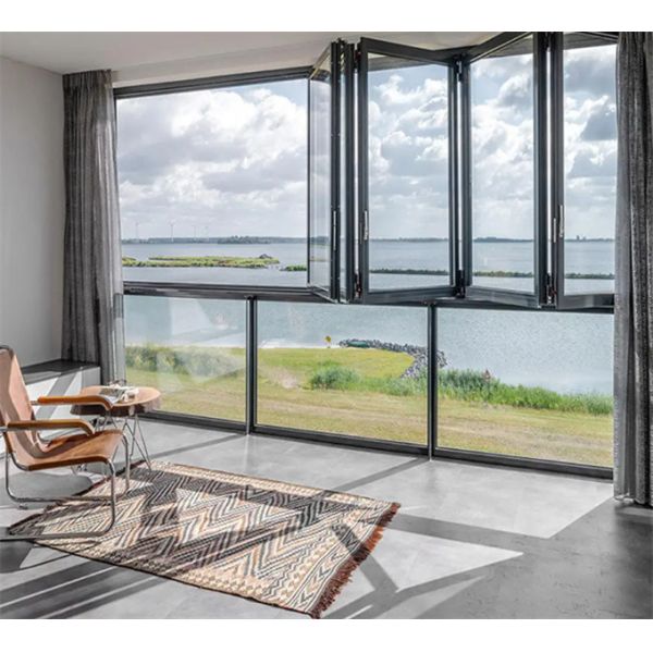 Residential Horizontal Folding Aluminium Tempered Glass Bifolding Windows For Balcony