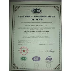 SHENZHEN HONY OPTICAL CO.,LTD Certifications