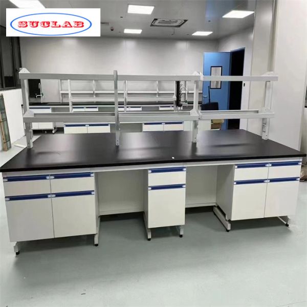 Buy Configurable Chemistry Lab Workbench Number of Shelves Drawers and Handles as Drawing at wholesale prices
