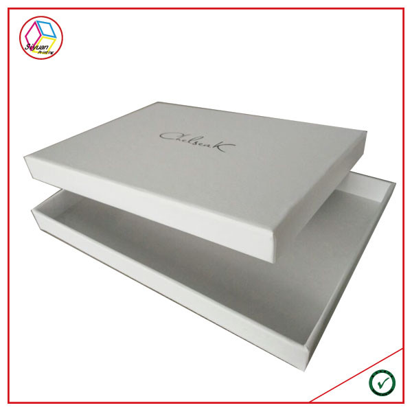 Buy Pure White Cubic Two Pieces Cosmetic Paper Box Customized Design at wholesale prices