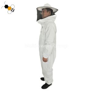 Quality Breathable White Brown Cotton Agricultural Beekeeper Coveralls for sale