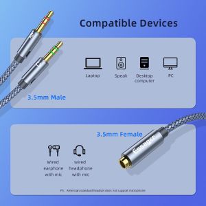 Audio Converter Female to 2 Male Audio Adapter Cable with 3.5MM Interface