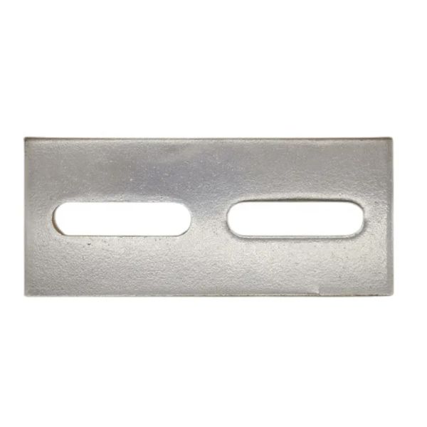 2 Holes Embed Steel Plate In Concrete Mild Steel Base Plate With White Zinc