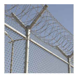 Temporary Construction Chain Link Fence with 5ft Plastic Coated Barbed Wire and