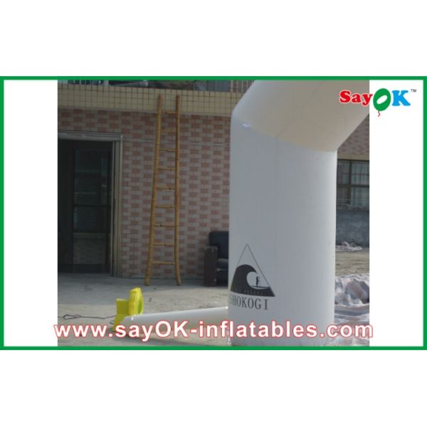 Entrance Gate Arch Designs White Advertising 0.45mm PVC Inflatable Arch , Inflatable Star Finish Line Outdoor