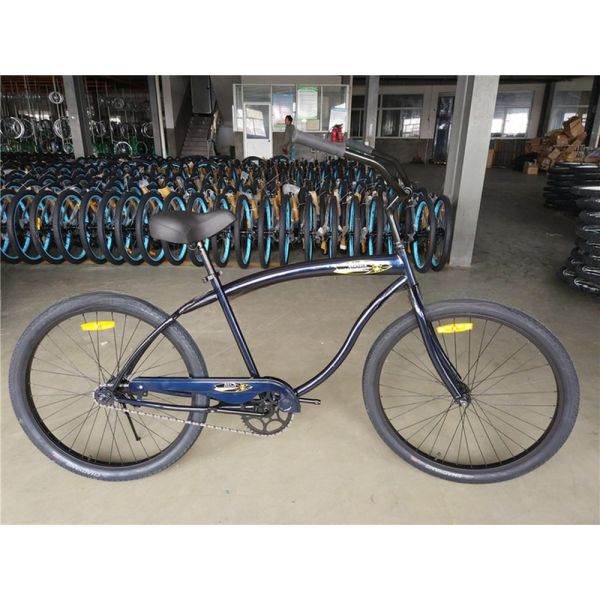 Adult 3 Speed 24 Inch 3.0 Inch Fat Tire Beach Cruiser Bike with Double Wall Alloy Rim