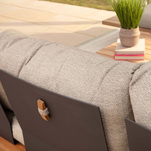 Modern Stylish Teak Wood Outdoor Corner Sofa Lounge Set for Commercial Hotel Villa