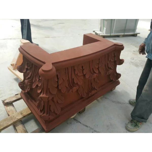 SGS Certified Pure Red Sandstone Carving Garden Decorative Stone Relief Art